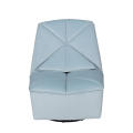 Sky Blue Union Jack Tufted Swivel Chair